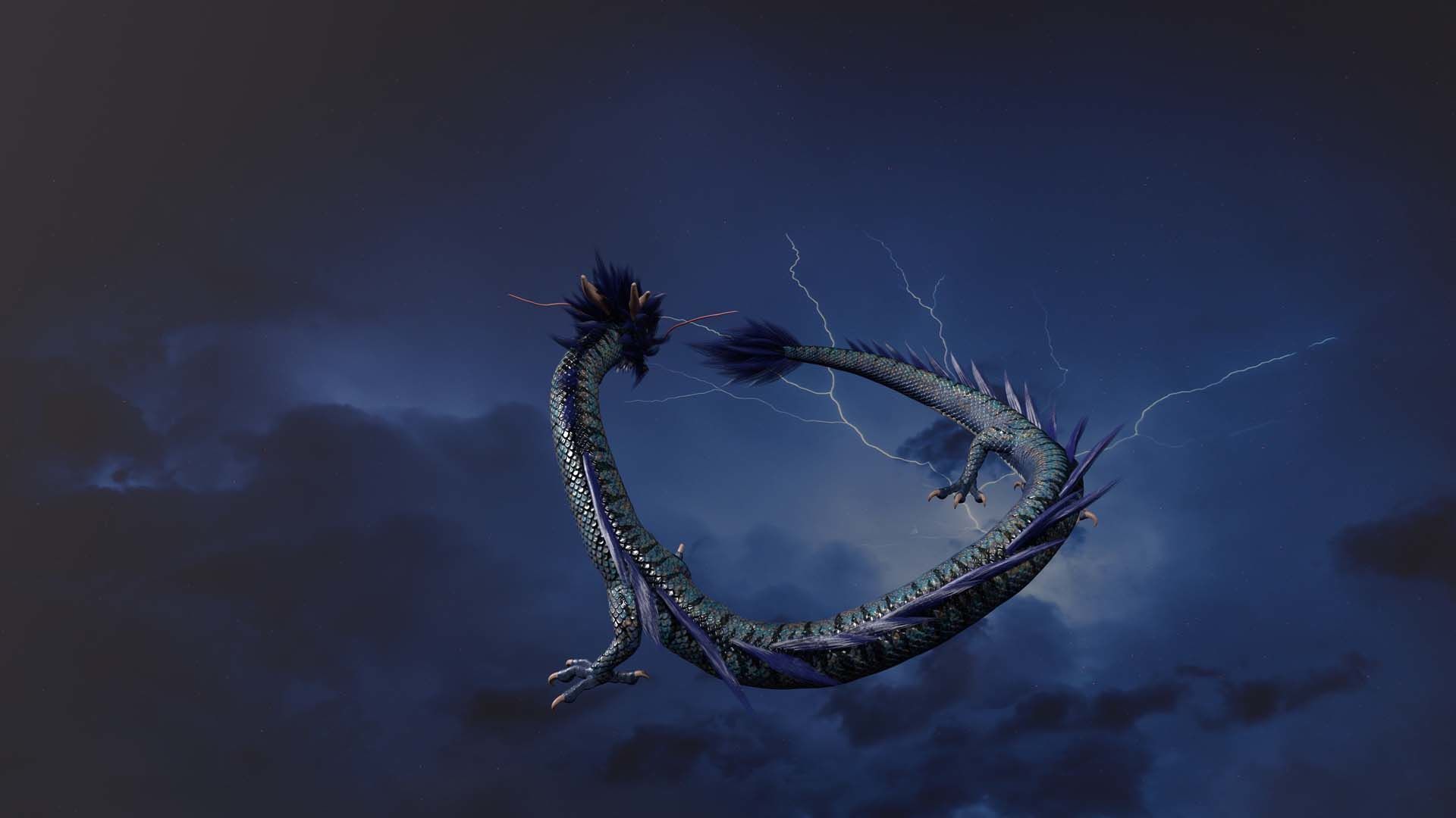 Chinese dragon loong Low-poly 3D model_5