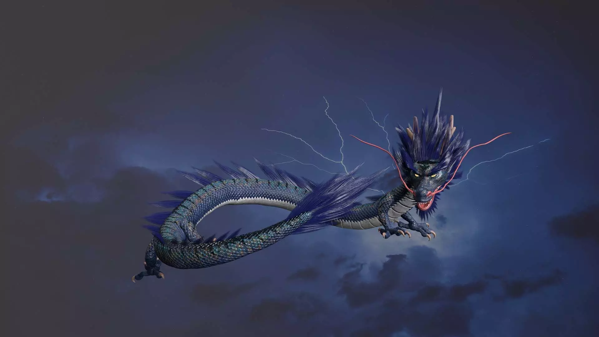 Chinese dragon loong Low-poly 3D model_0