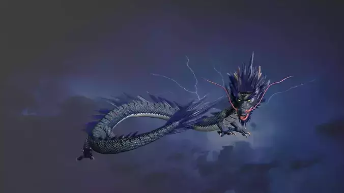 Chinese dragon loong Low-poly 3D model