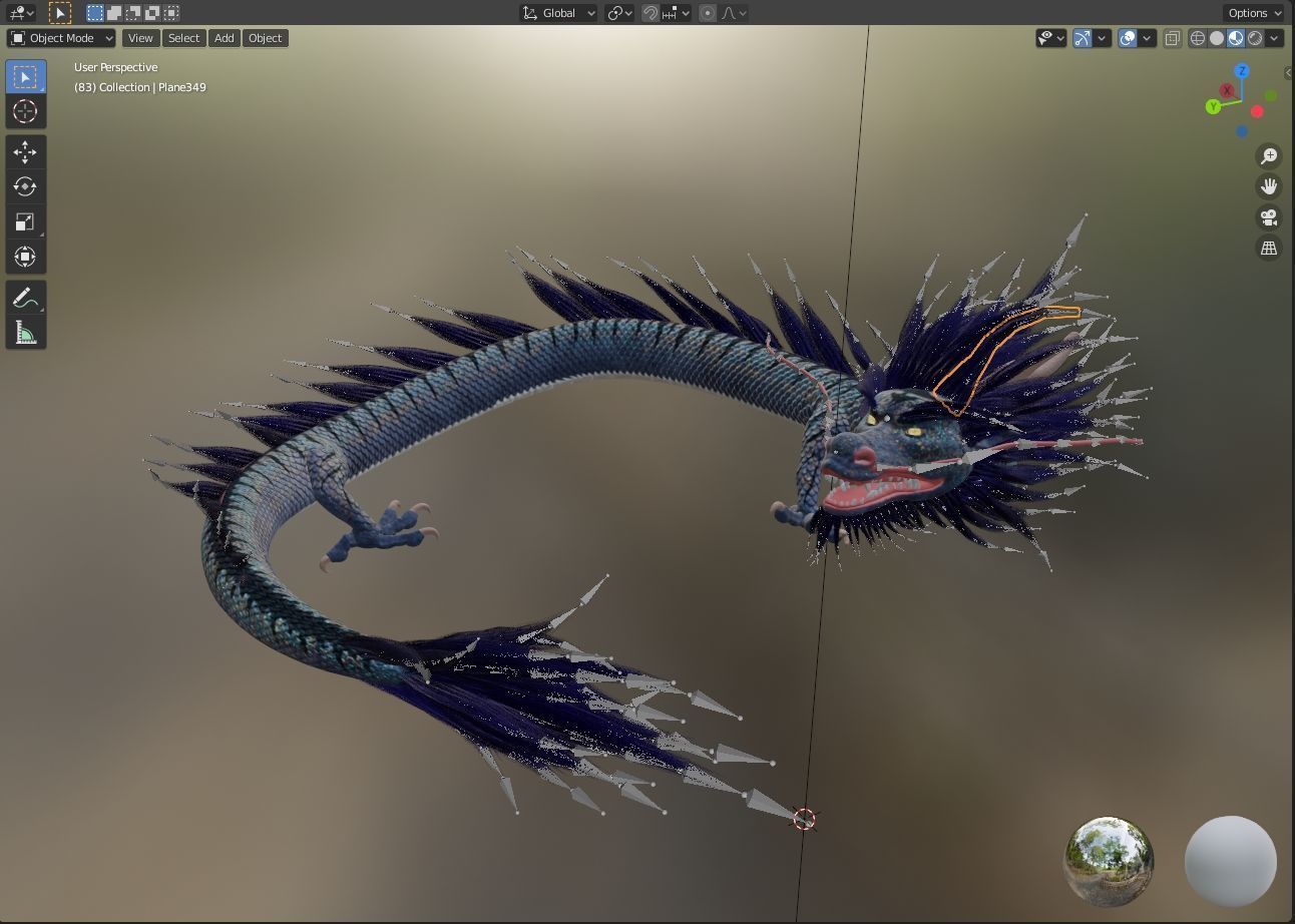 Chinese dragon loong Low-poly 3D model_20