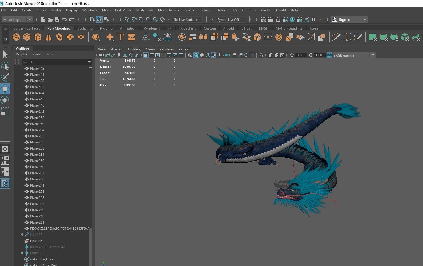 Chinese dragon loong Low-poly 3D model_16