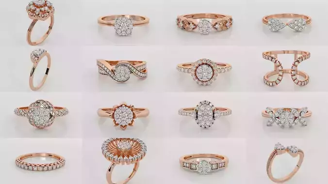 104 Diamond Ring 3dm stl obj renders details 3D Model Collection