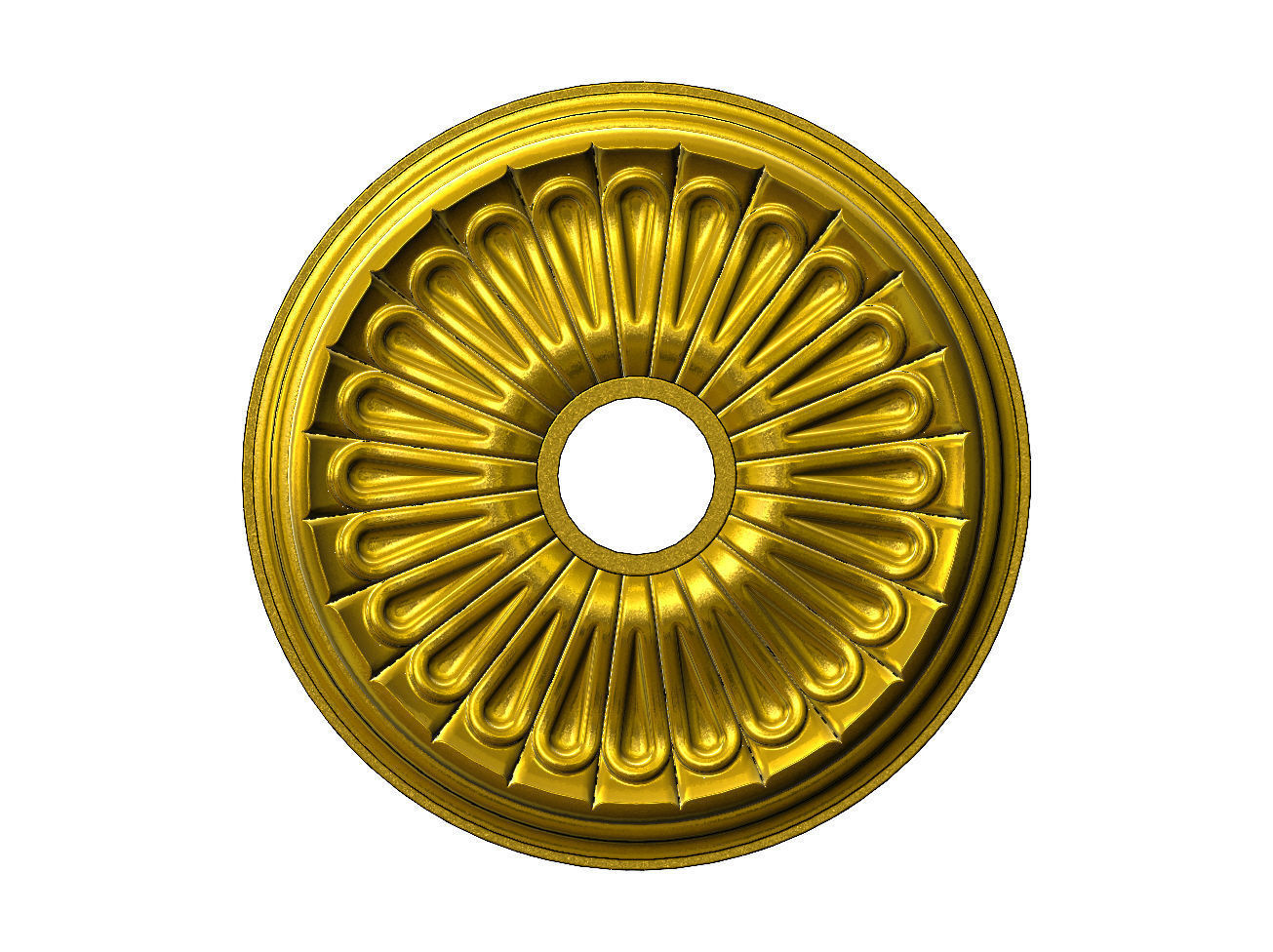 Carved leaf pattern classic 450mm medallion rosette relief 3D print model_14