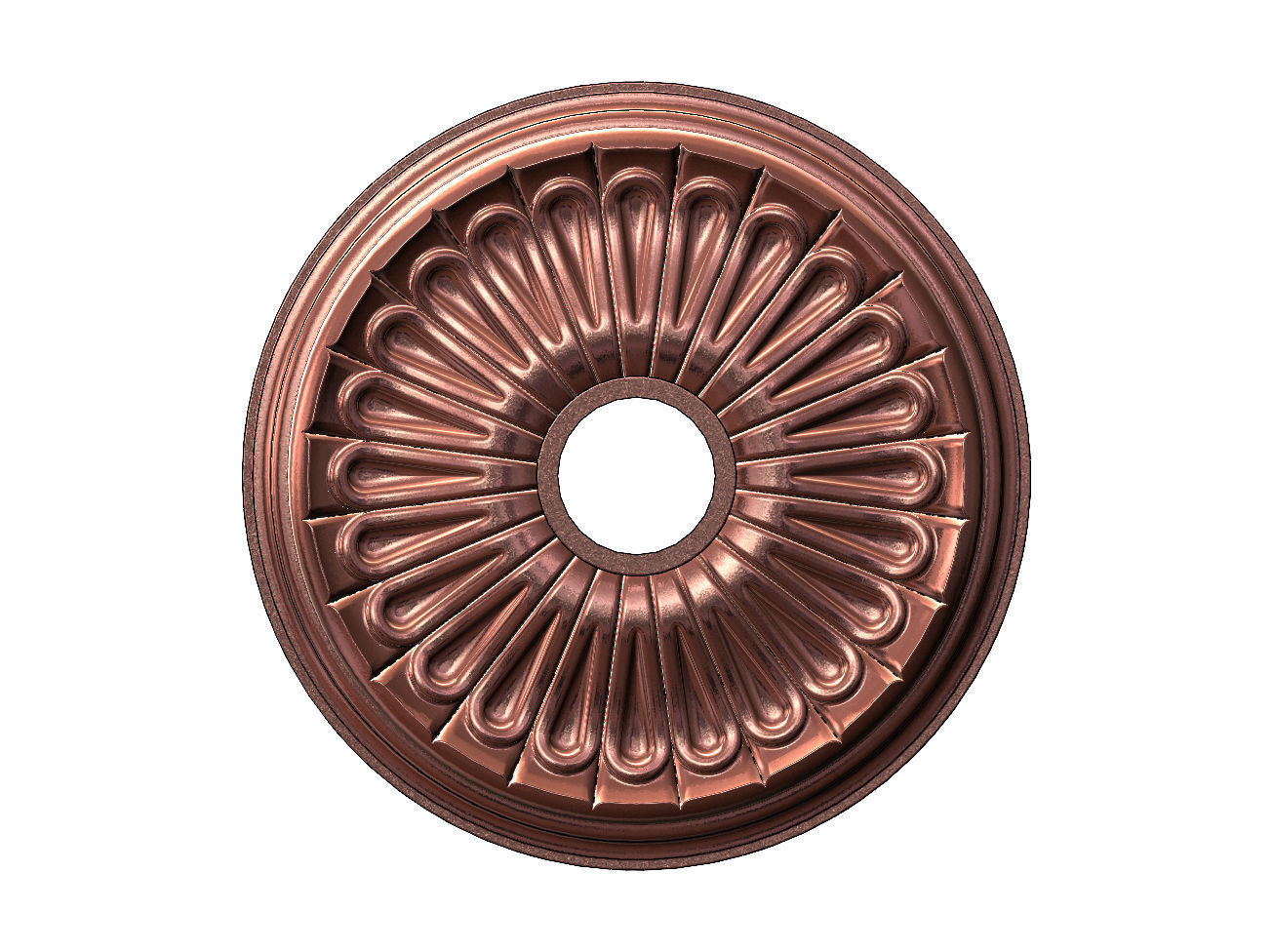 Carved leaf pattern classic 450mm medallion rosette relief 3D print model_12