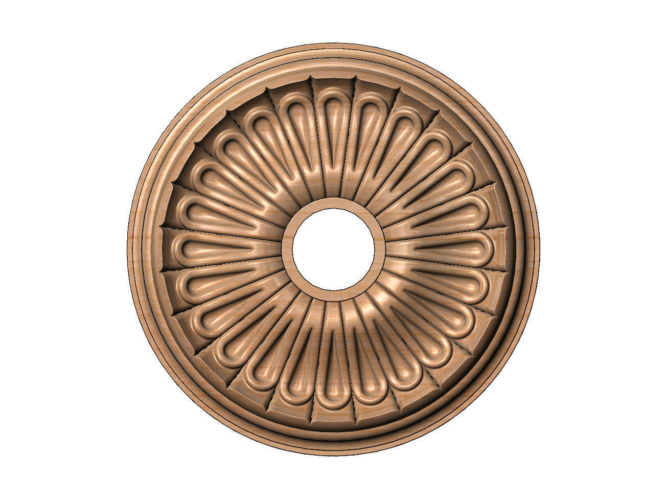 Carved leaf pattern classic 450mm medallion rosette relief 3D print model_10