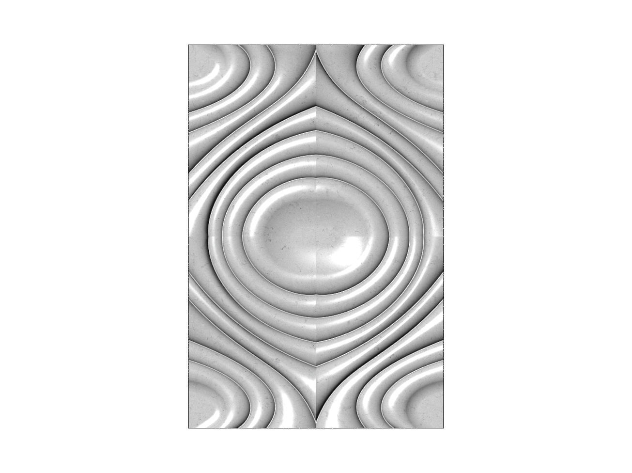Mirrored organic ripple wall art carving relief sculpture panel 3D print model_9