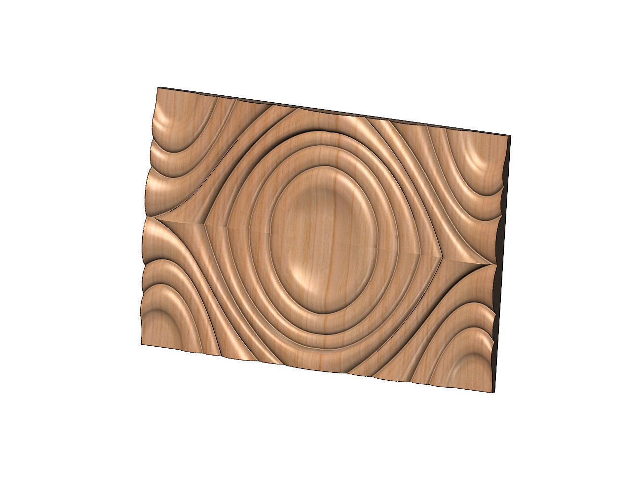 Mirrored organic ripple wall art carving relief sculpture panel 3D print model_11