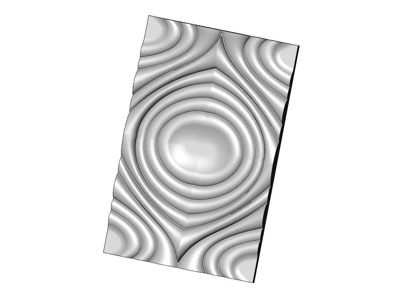 Mirrored organic ripple wall art carving relief sculpture panel 3D print model_0