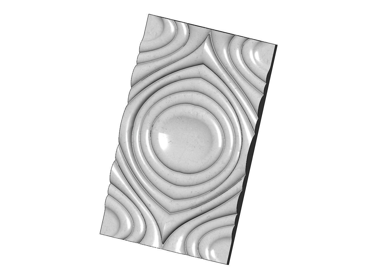 Mirrored organic ripple wall art carving relief sculpture panel 3D print model_10
