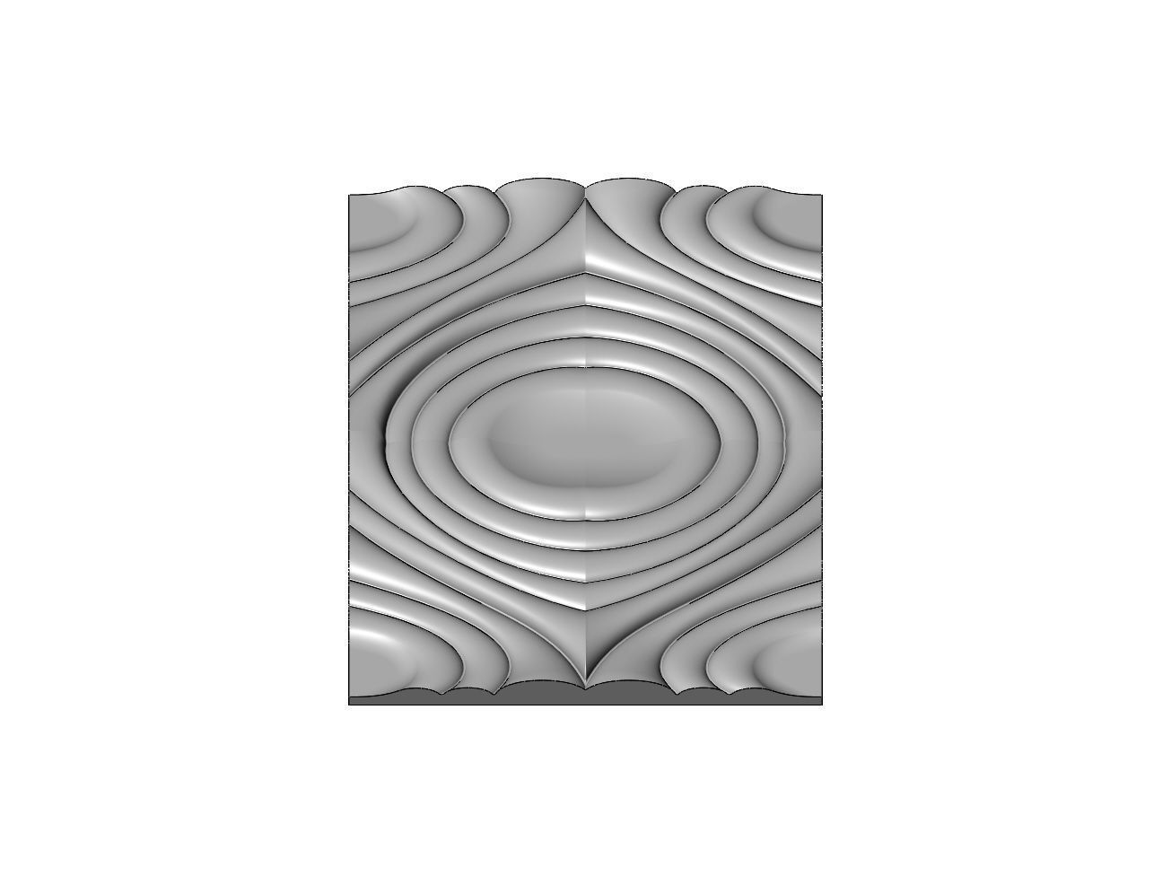 Mirrored organic ripple wall art carving relief sculpture panel 3D print model_3