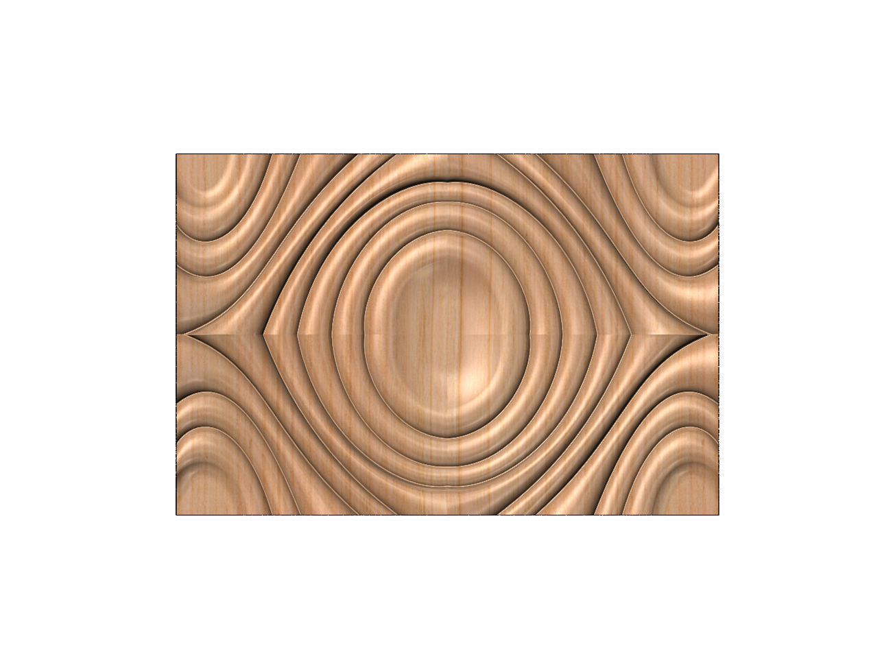 Mirrored organic ripple wall art carving relief sculpture panel 3D print model_12