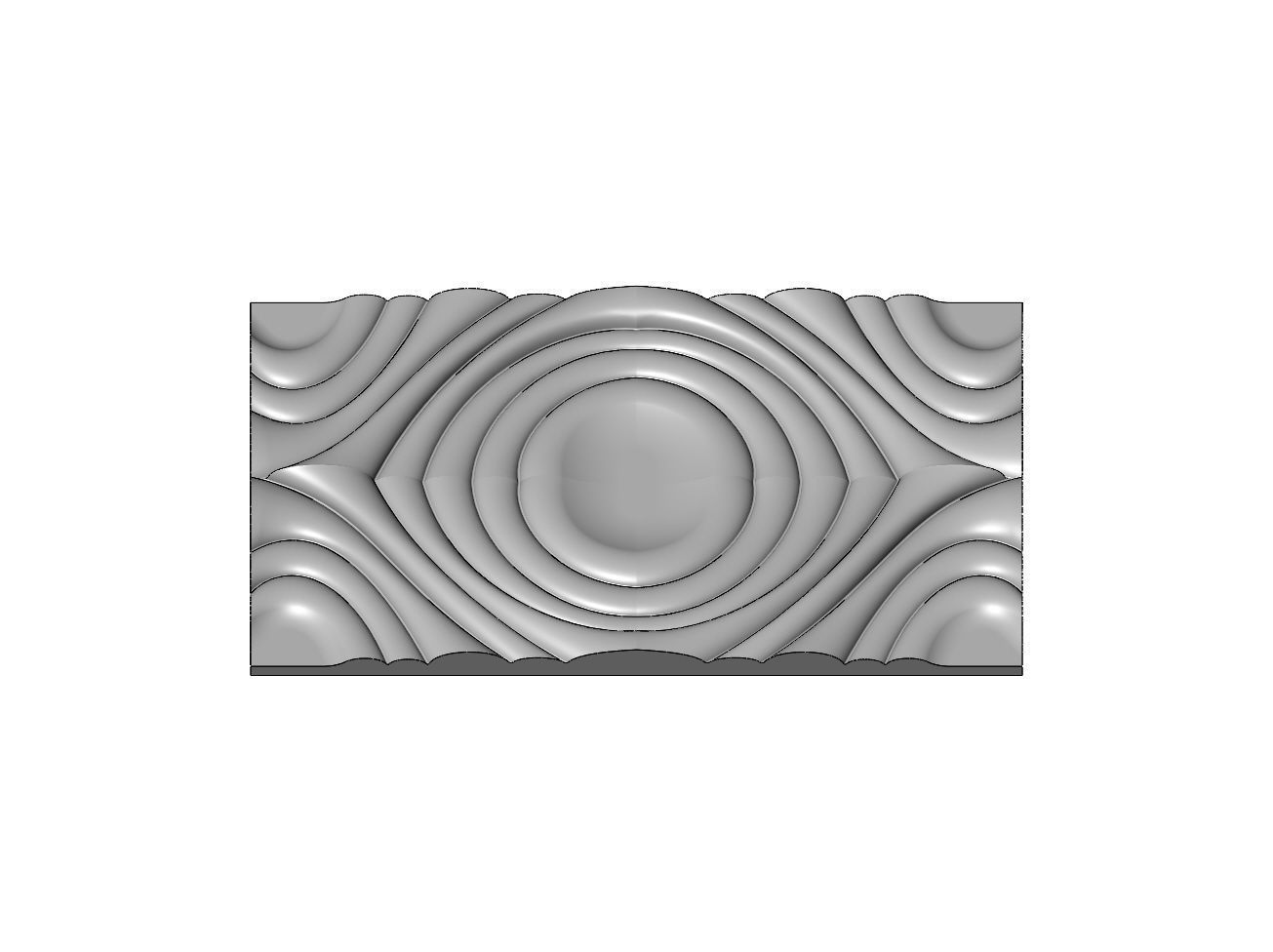 Mirrored organic ripple wall art carving relief sculpture panel 3D print model_5