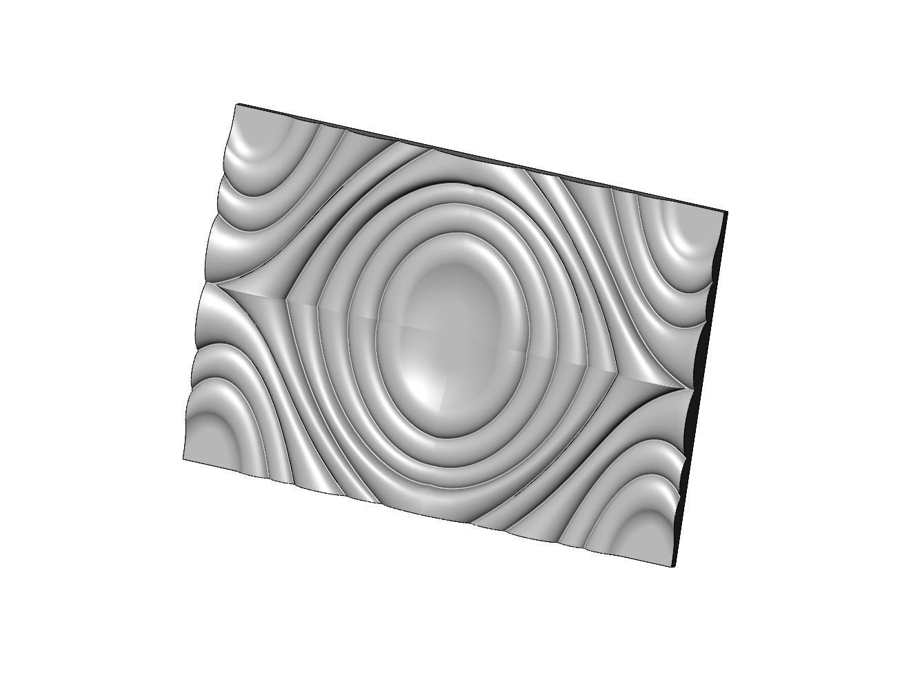 Mirrored organic ripple wall art carving relief sculpture panel 3D print model_1