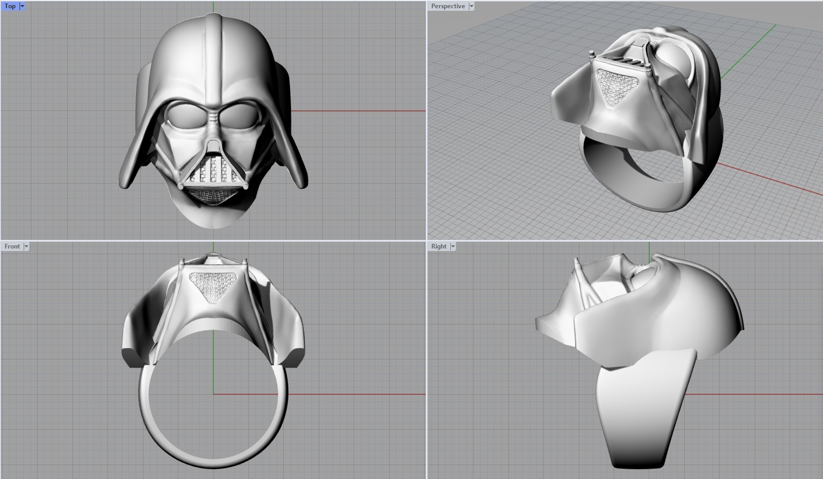 Ring Dark Vader 3D print model_5