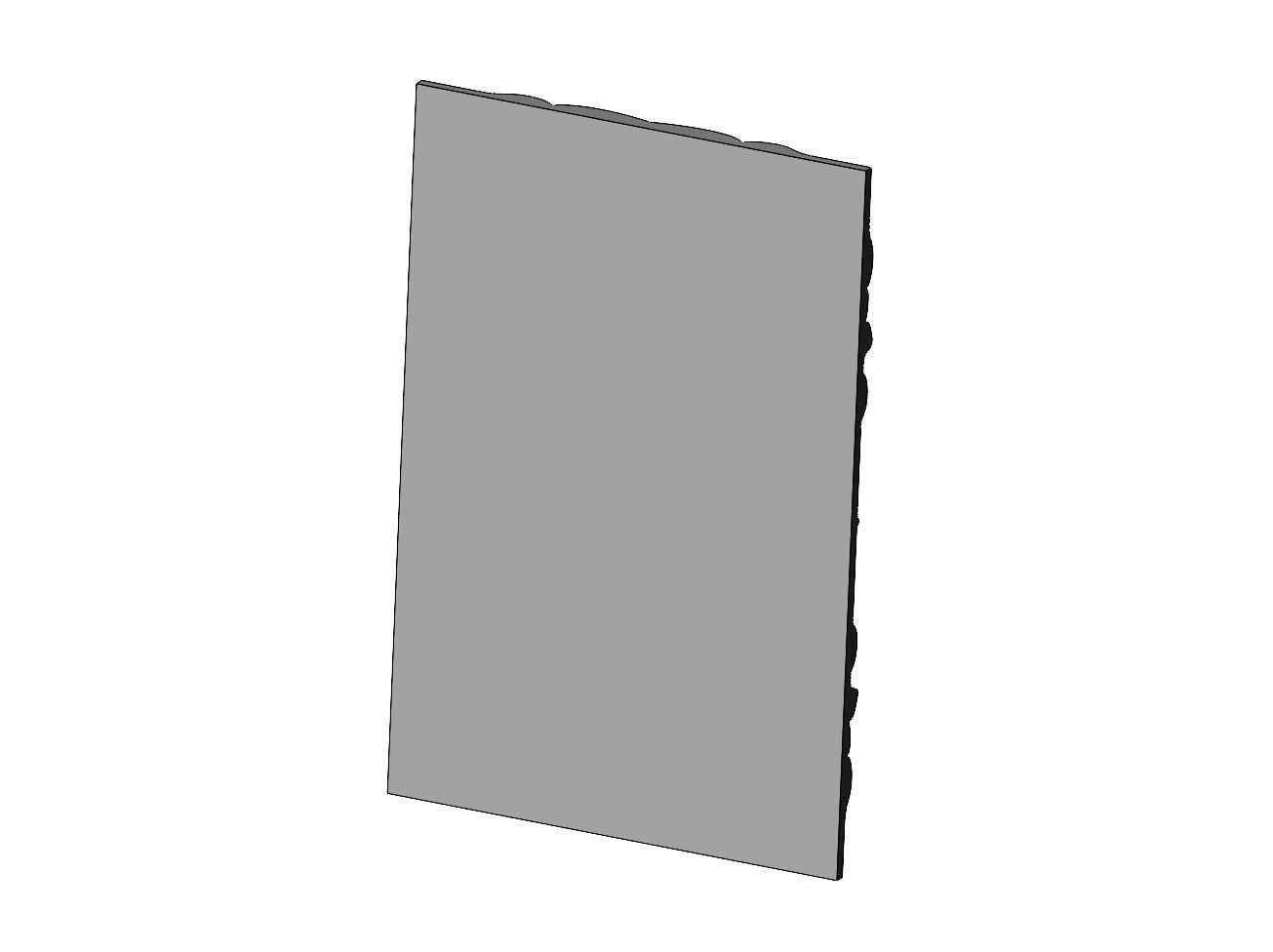 Large mirrored organic wall art panel relief 3D print model_4