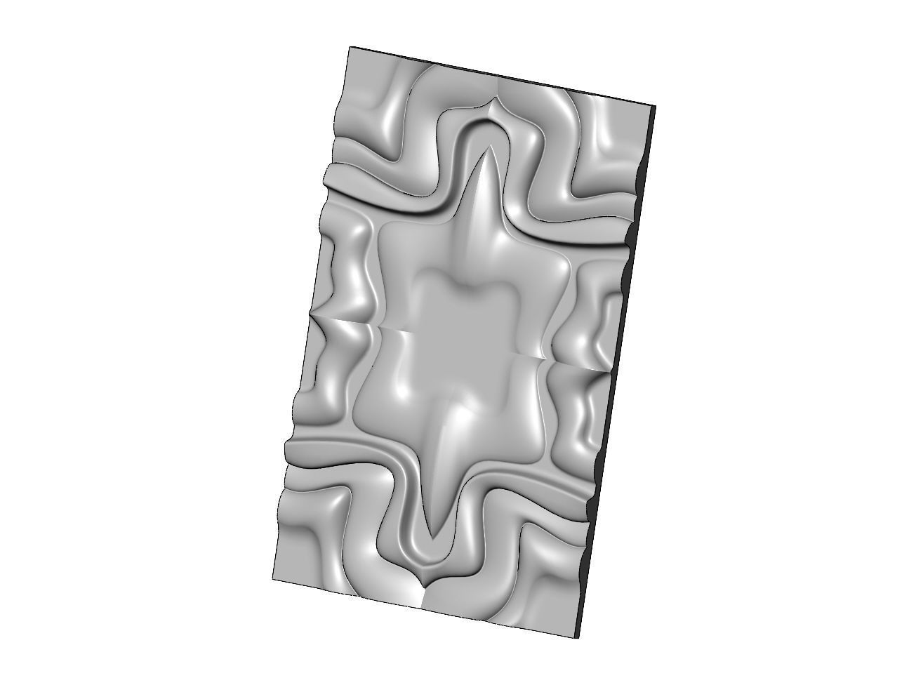 Large mirrored organic wall art panel relief 3D print model_1