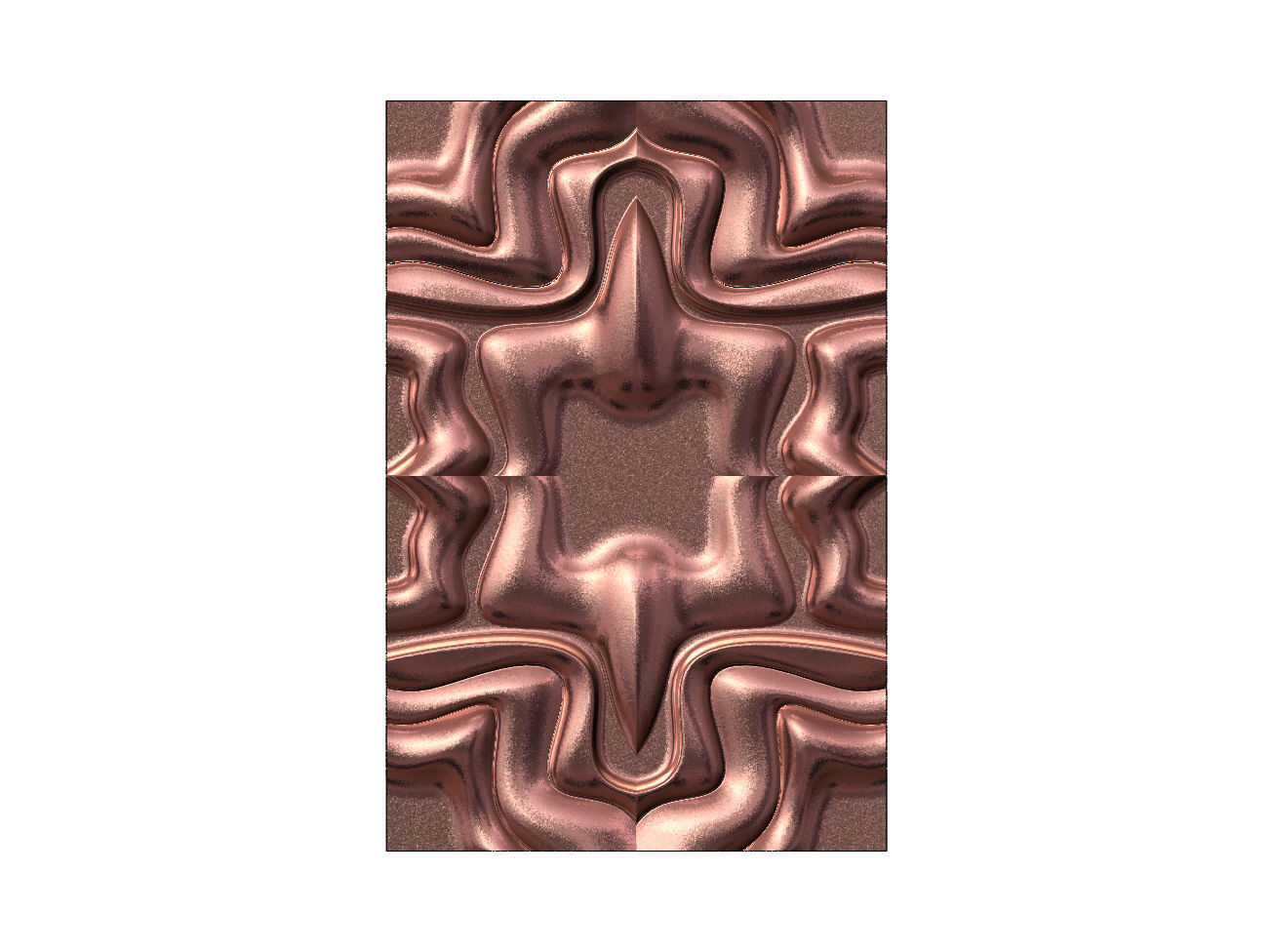 Large mirrored organic wall art panel relief 3D print model_12