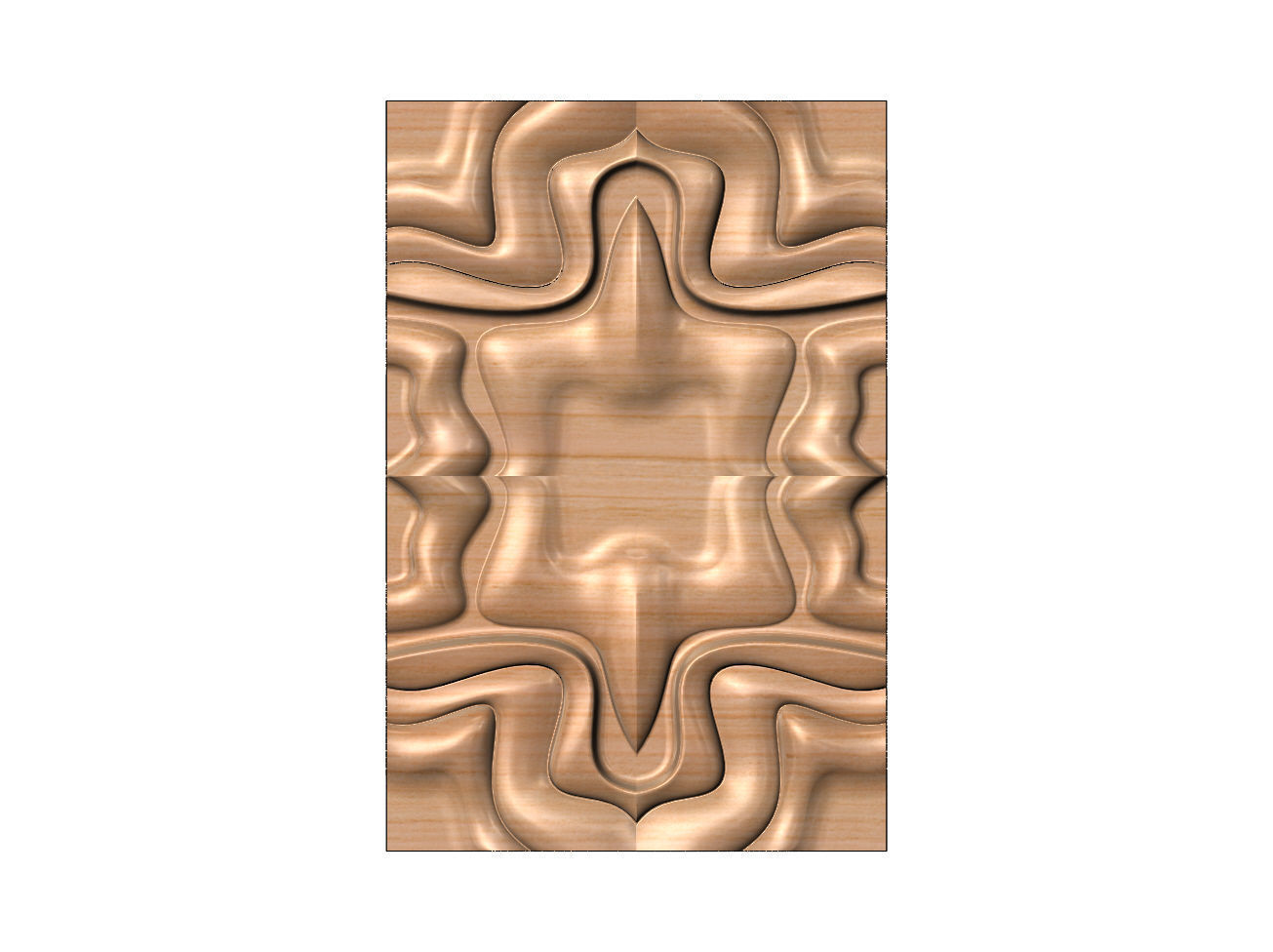 Large mirrored organic wall art panel relief 3D print model_10