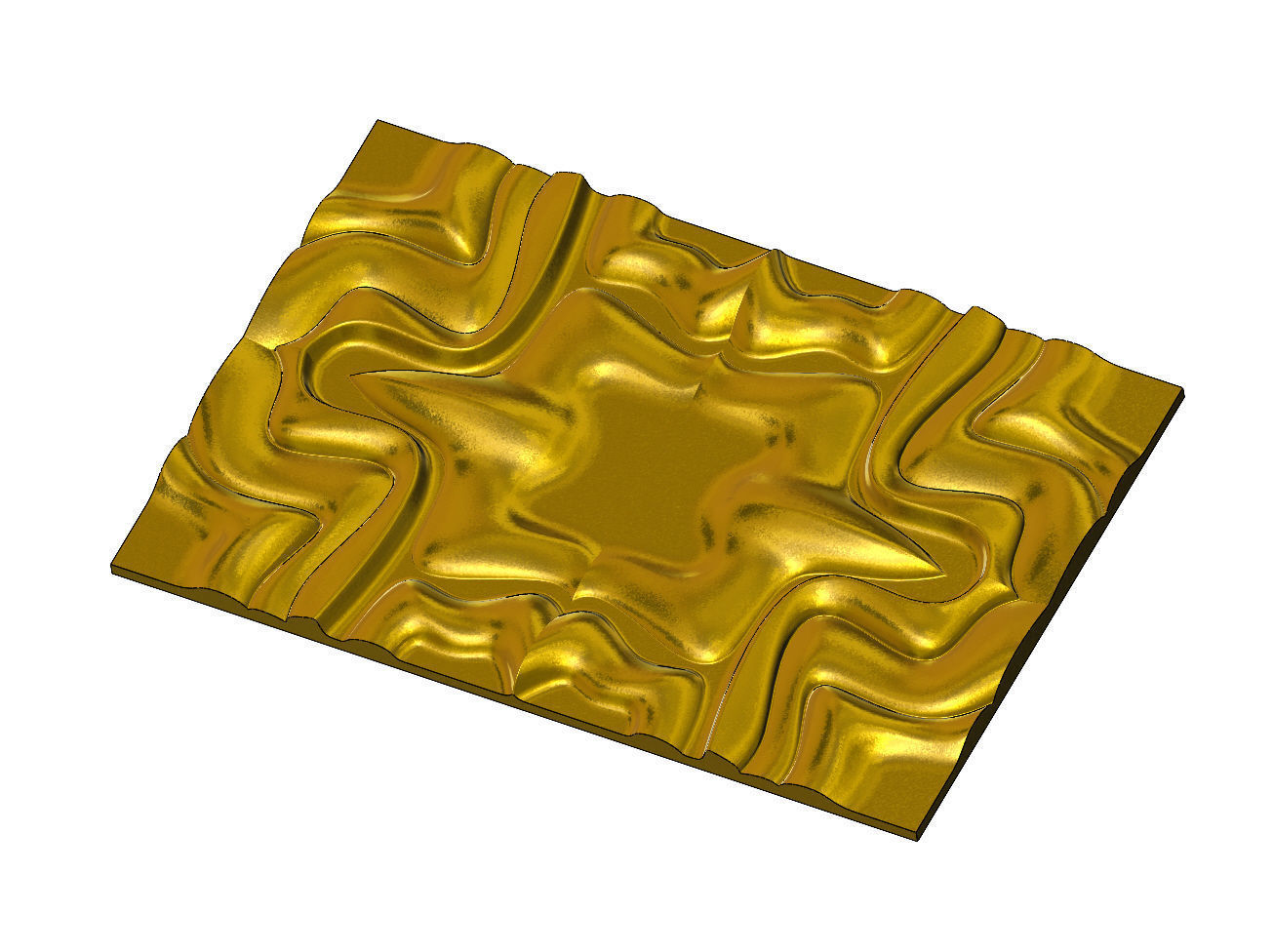 Large mirrored organic wall art panel relief 3D print model_14