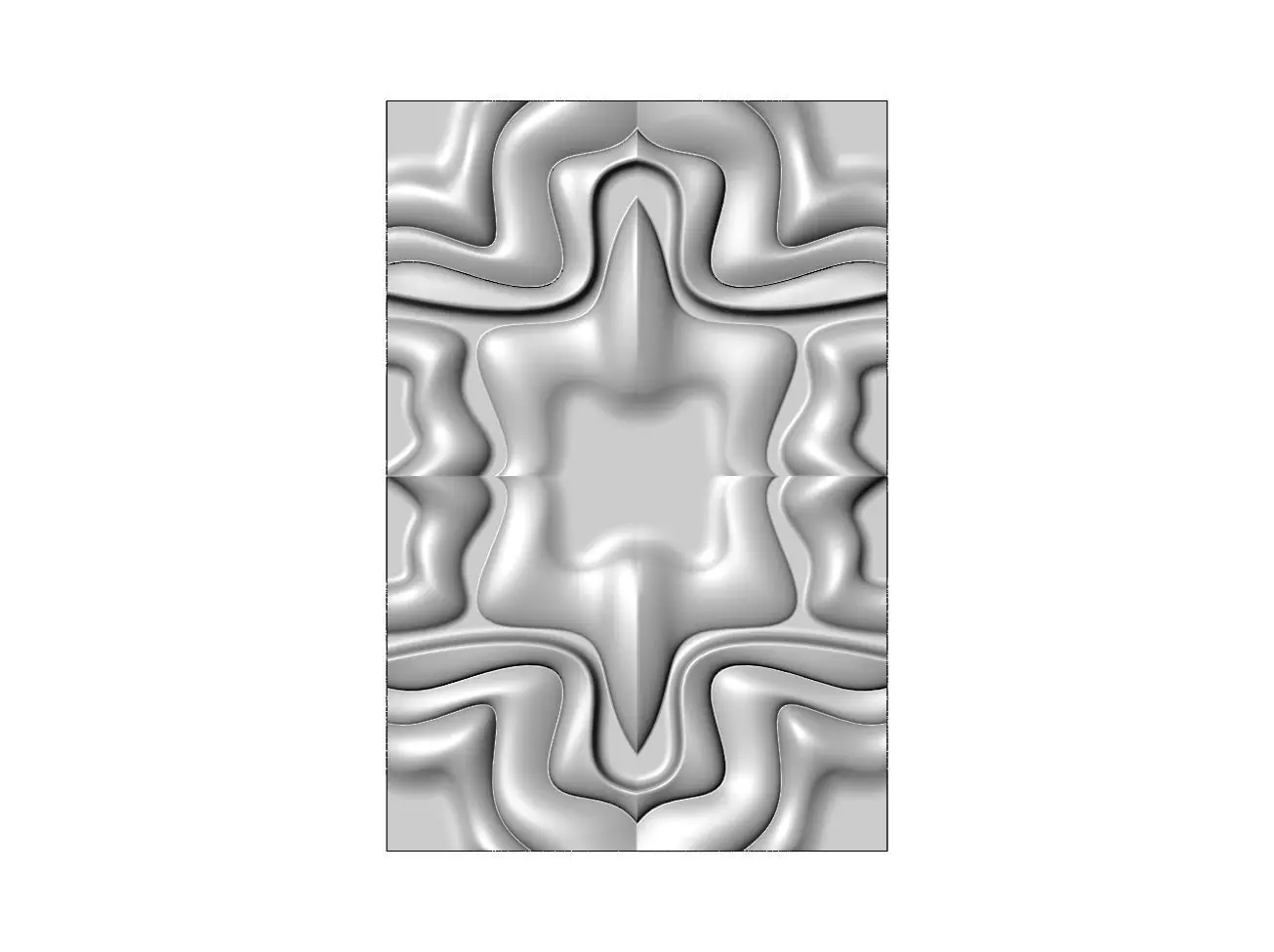 Large mirrored organic wall art panel relief 3D print model_0