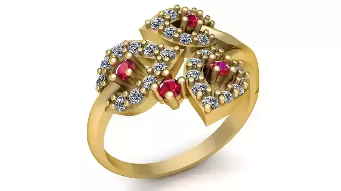 Stylish Engagment Diamond Ring 3d Printable Model