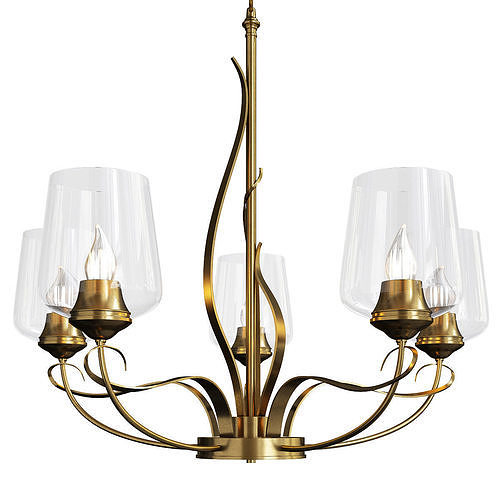 Flora 5 Arm Chandelier Low-poly 3D model