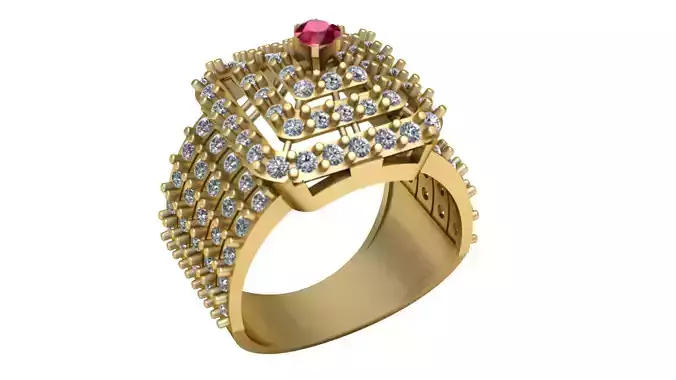 Filigree Wedding Diamond Ring 3d Printable Model