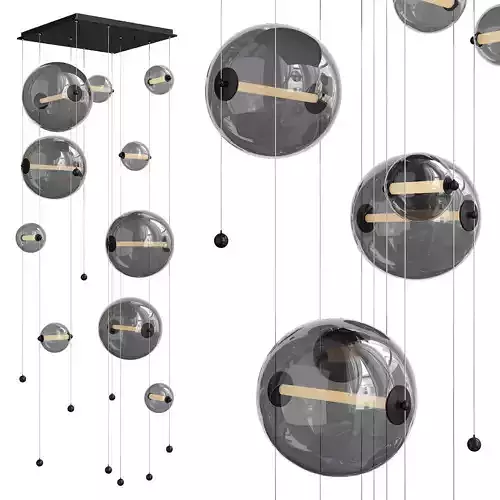  Abacus 10 Light Square LED Pendant