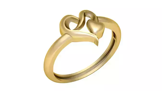 Stylish Heart Ring 3d Printable Model