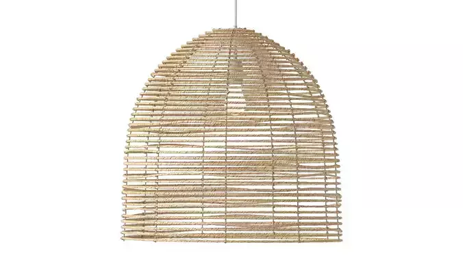 Beehive Chandelier with wicker lampshade Burke Decor