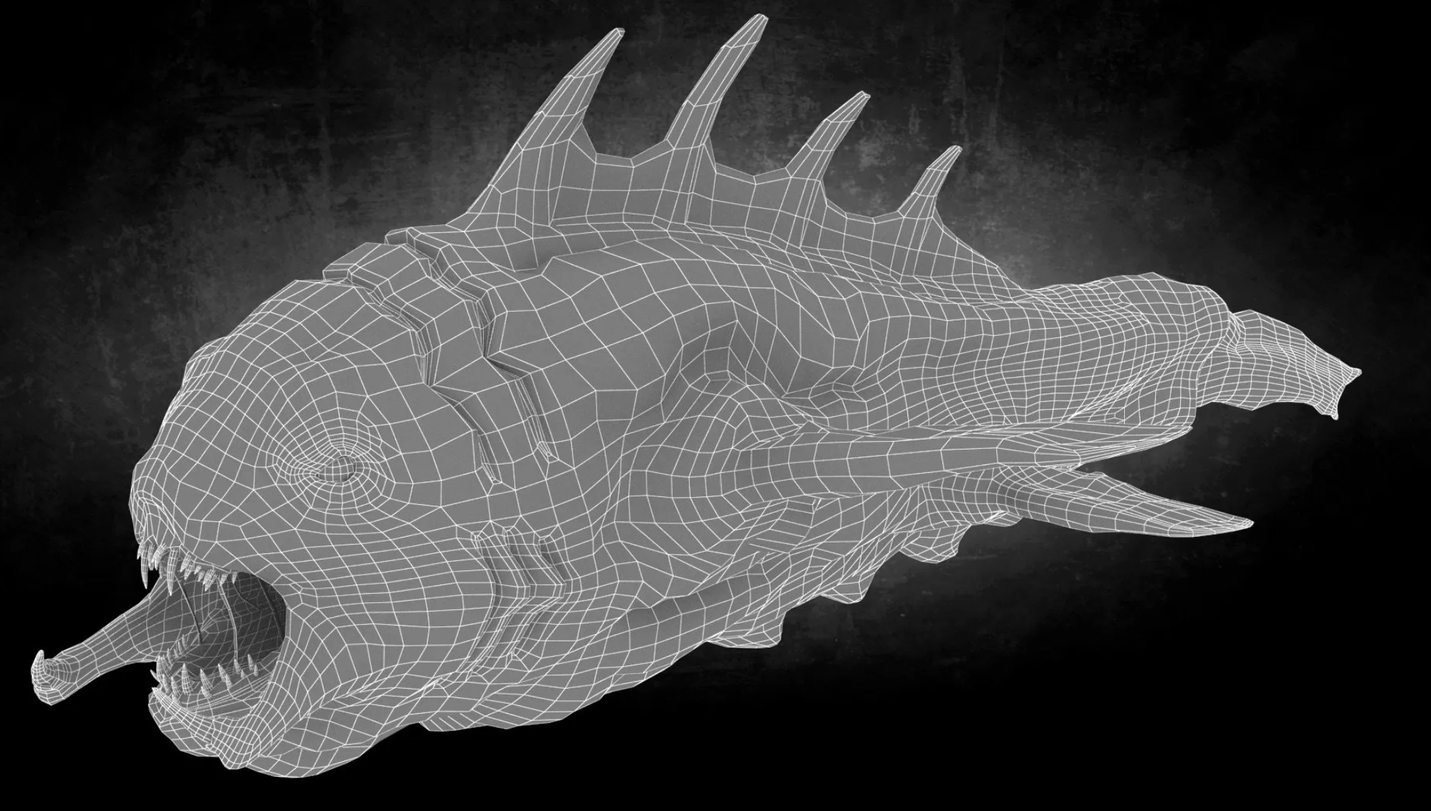 Giant Monster Fish Low-poly 3D model_5