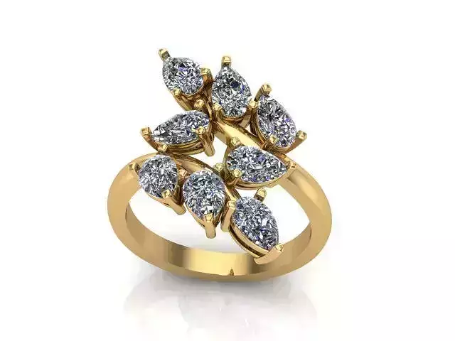 Pear diamonds ring 