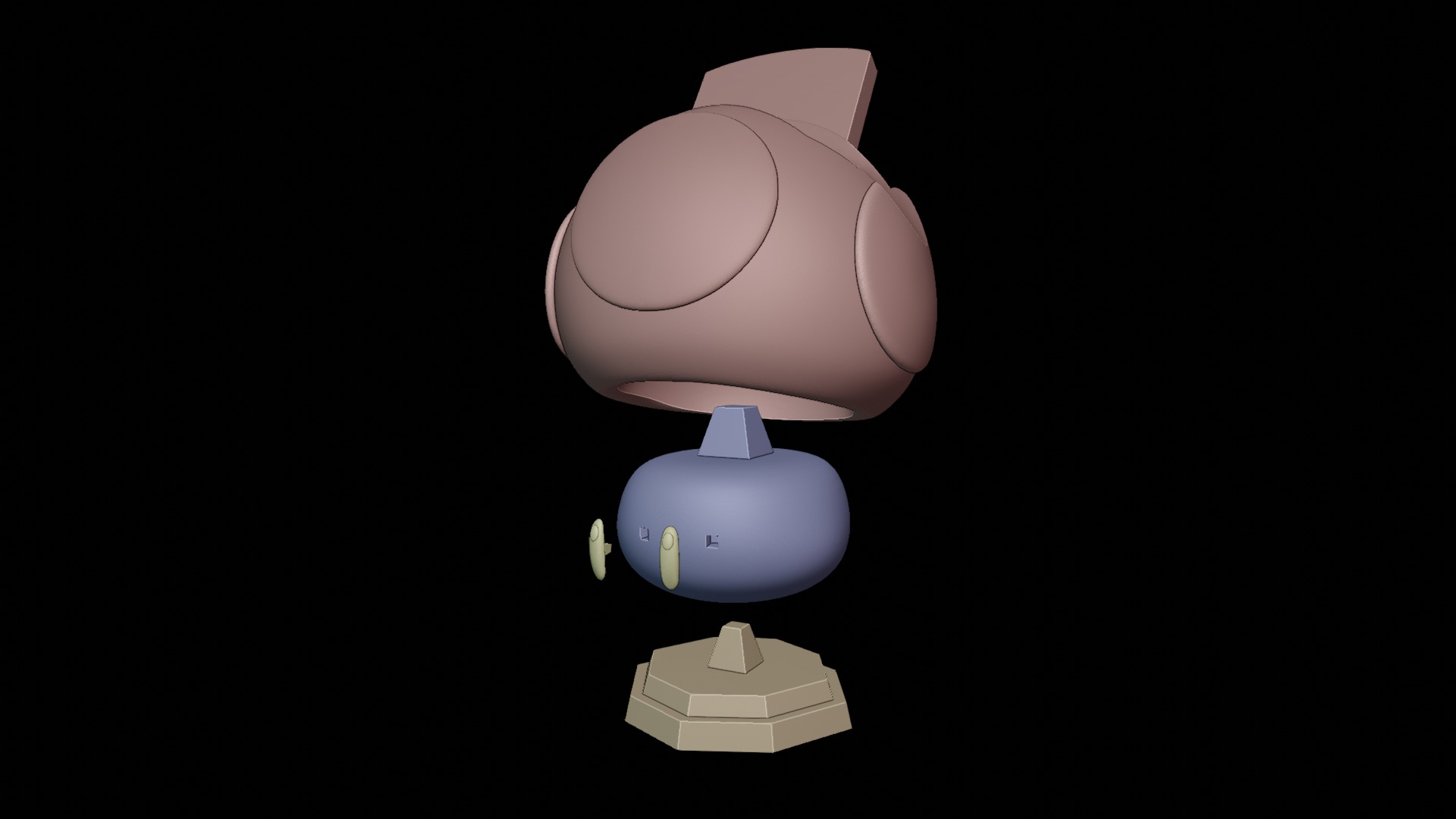 Mushroom joystick Holder - Super Mario Bros 3D print model_5