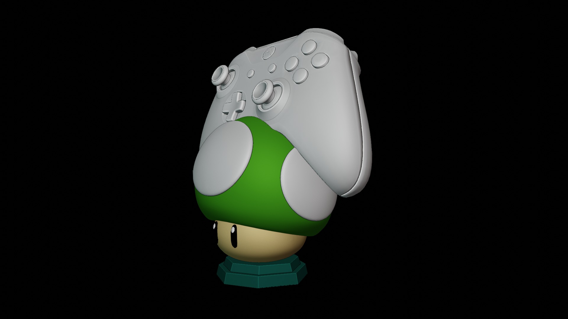 Mushroom joystick Holder - Super Mario Bros 3D print model_3