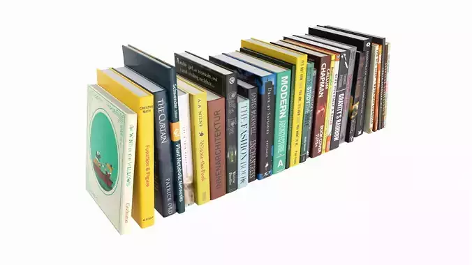 Books for interior decoration 01 3D model