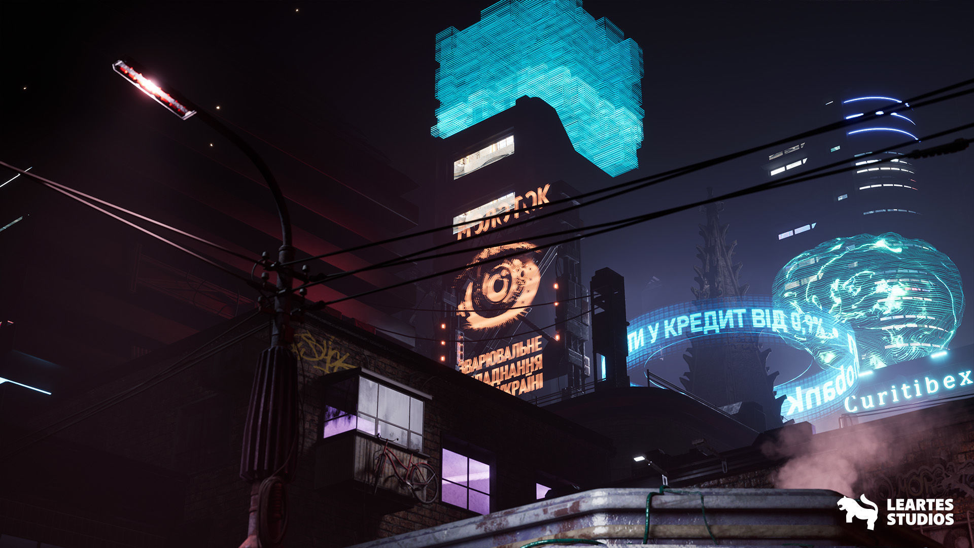 Cyberpunk Kyiv Environment Low-poly 3D model_3