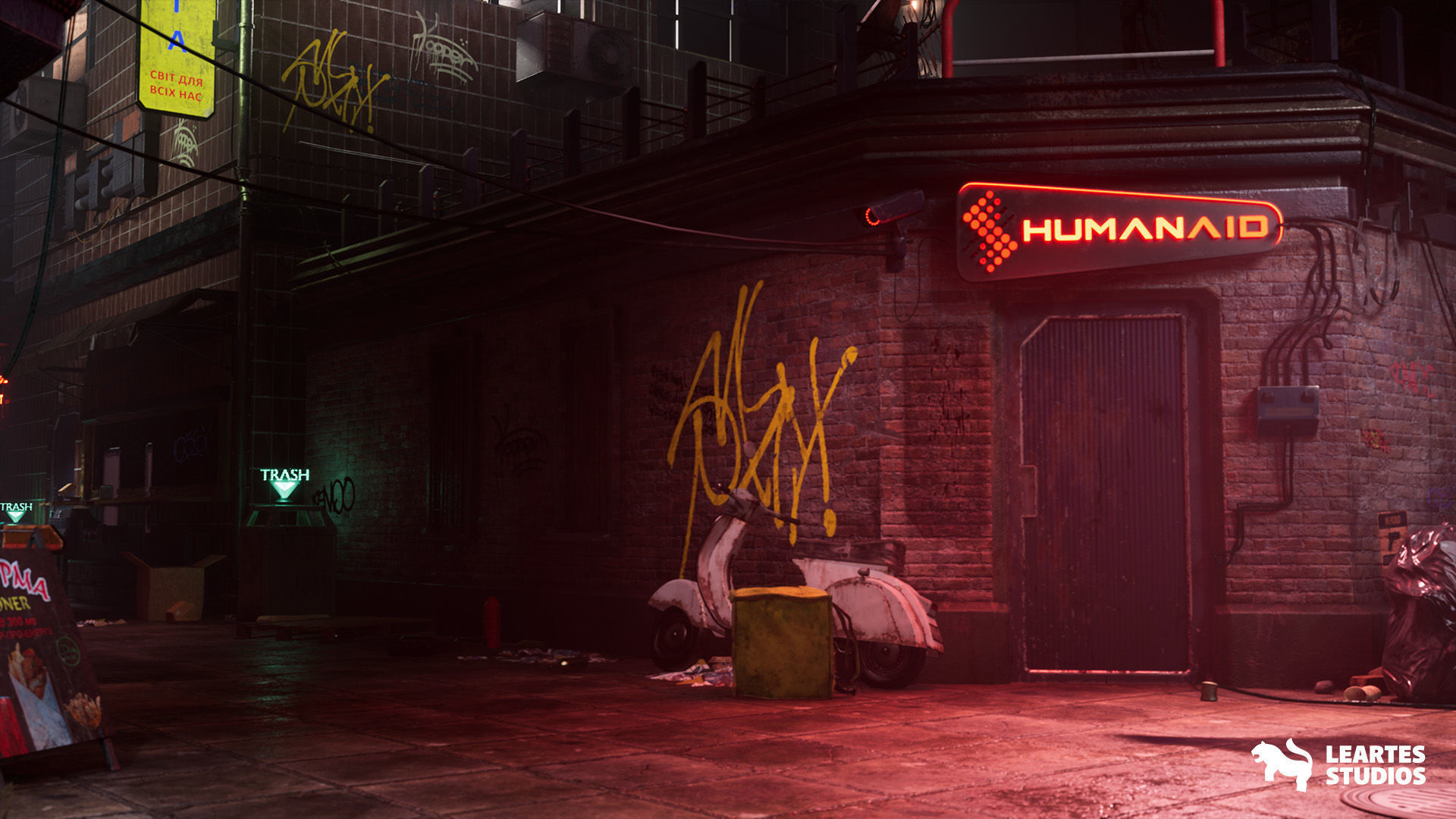 Cyberpunk Kyiv Environment Low-poly 3D model_4