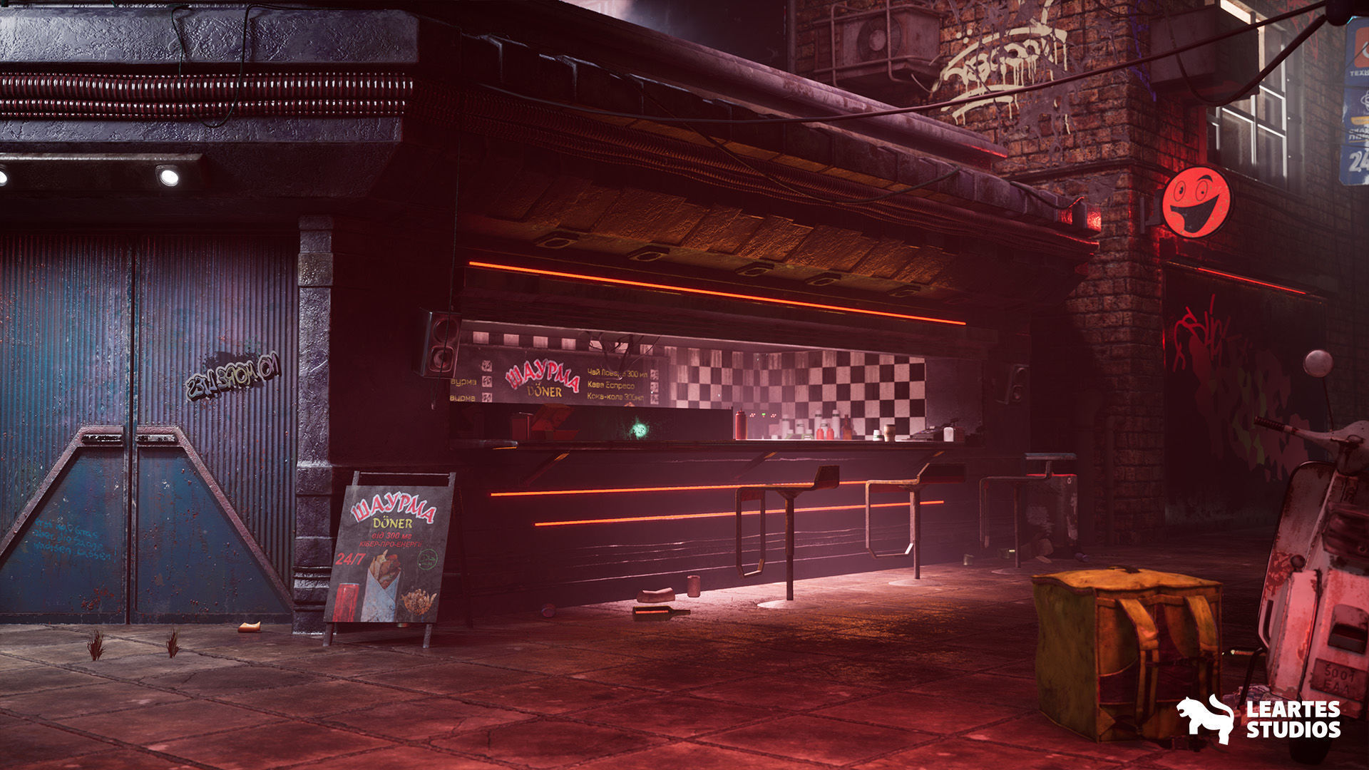 Cyberpunk Kyiv Environment Low-poly 3D model_5
