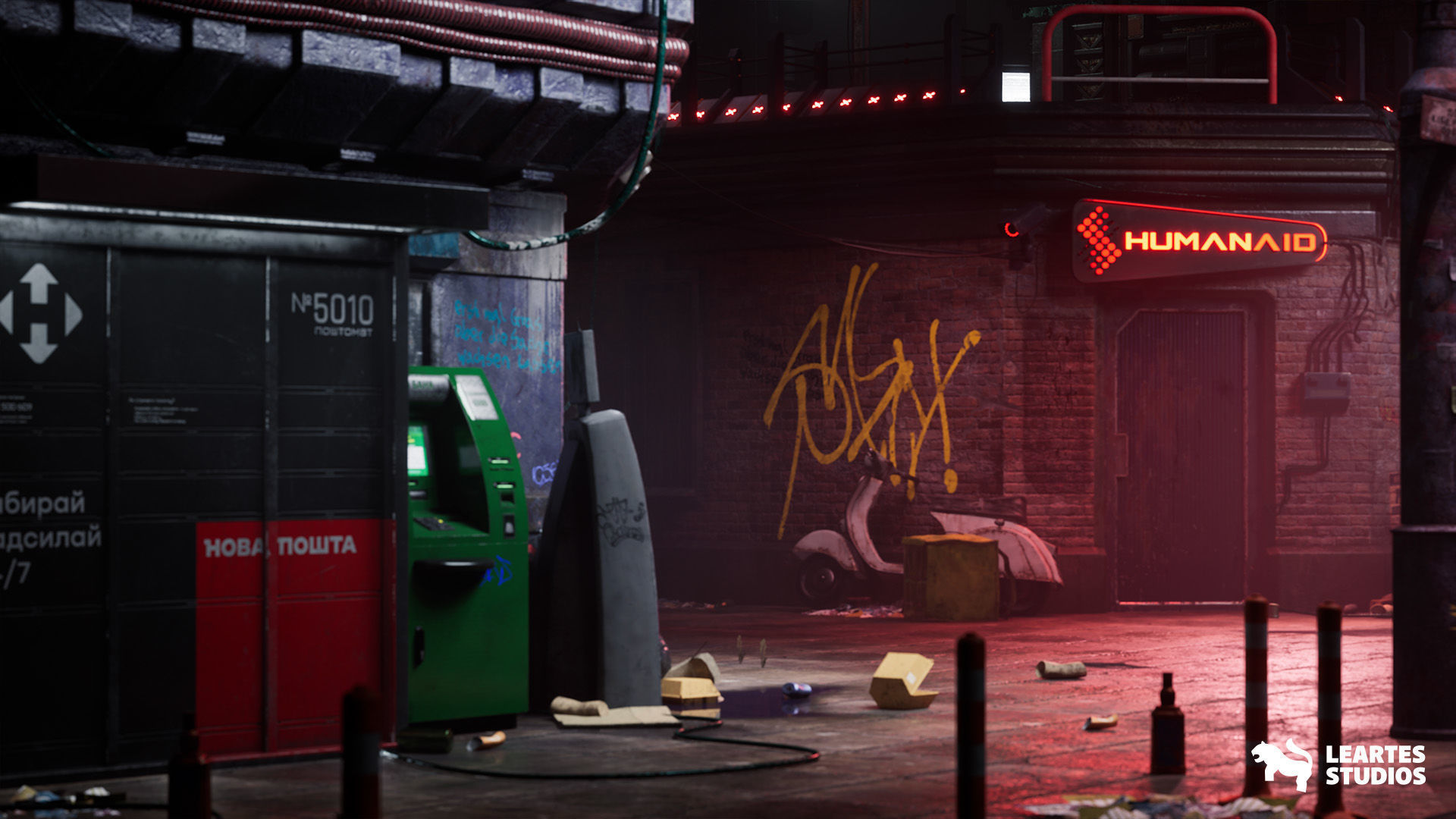 Cyberpunk Kyiv Environment Low-poly 3D model_12