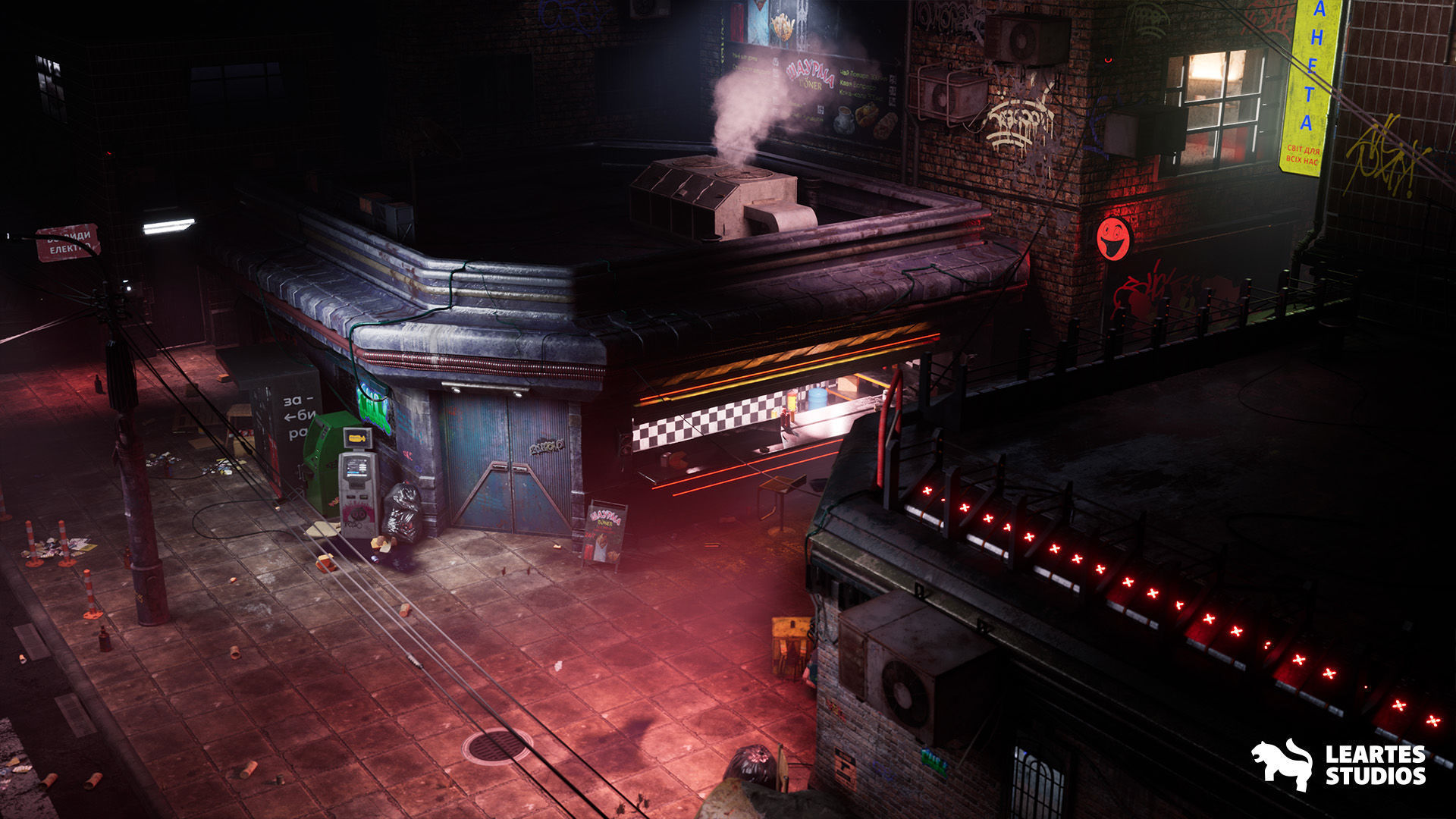 Cyberpunk Kyiv Environment Low-poly 3D model_11