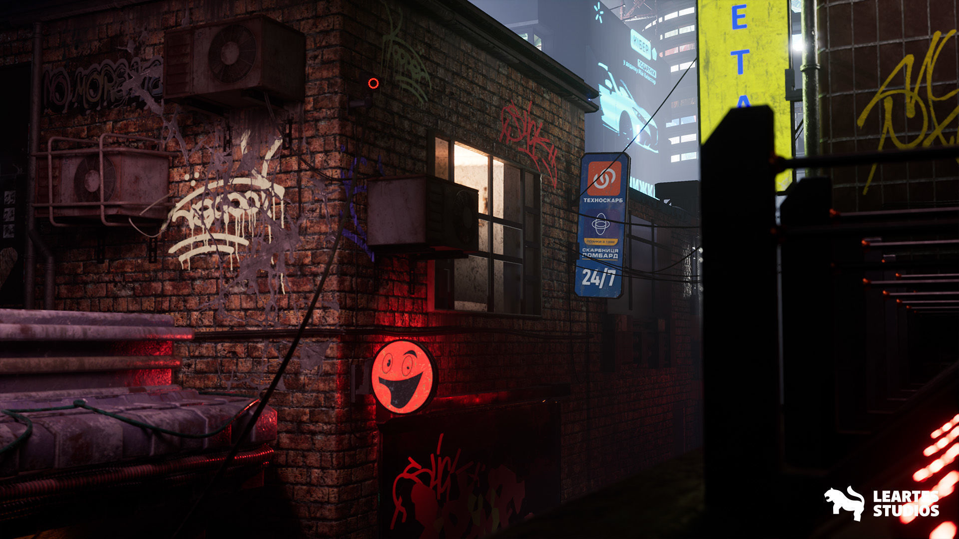 Cyberpunk Kyiv Environment Low-poly 3D model_10