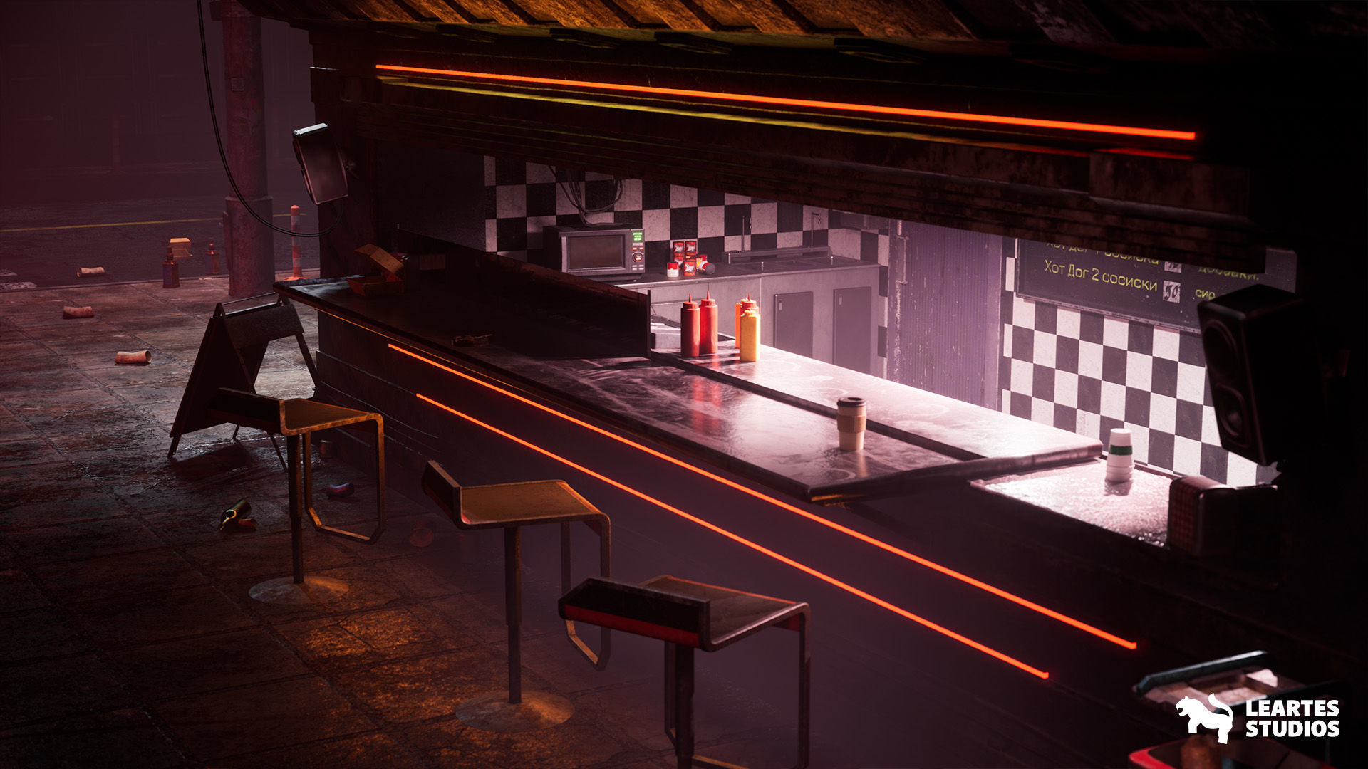 Cyberpunk Kyiv Environment Low-poly 3D model_7