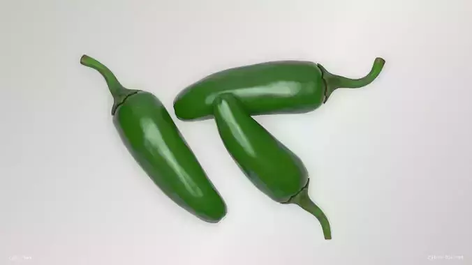 Jalapeno Chili Peppers Low-poly 3D model