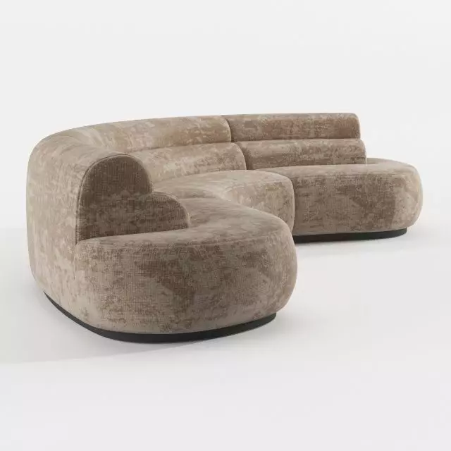 curved sofa 3D model_0