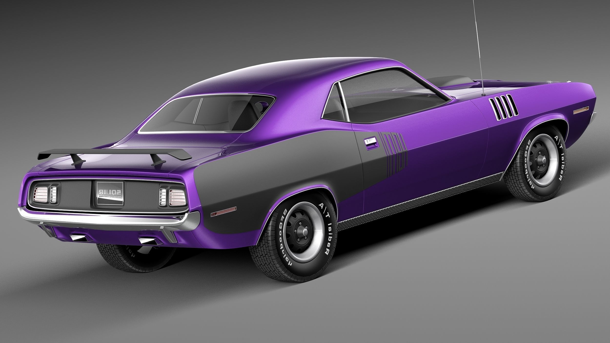 Plymouth Hemi Cuda Barracuda 1971 3D model_4
