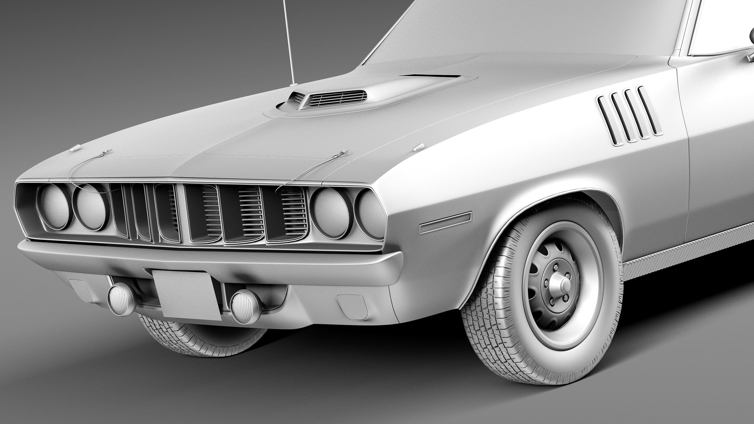 Plymouth Hemi Cuda Barracuda 1971 3D model_10