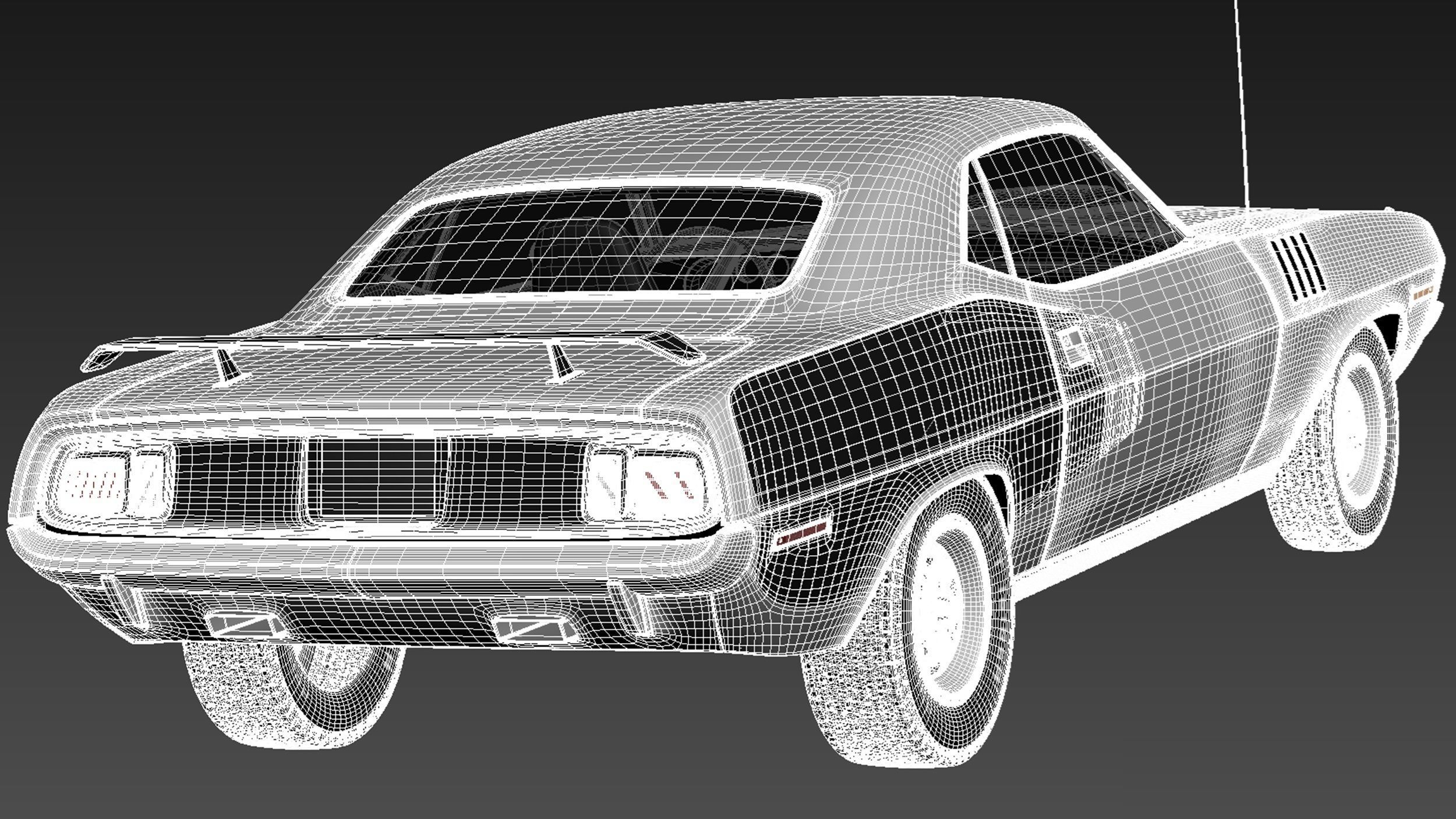 Plymouth Hemi Cuda Barracuda 1971 3D model_18