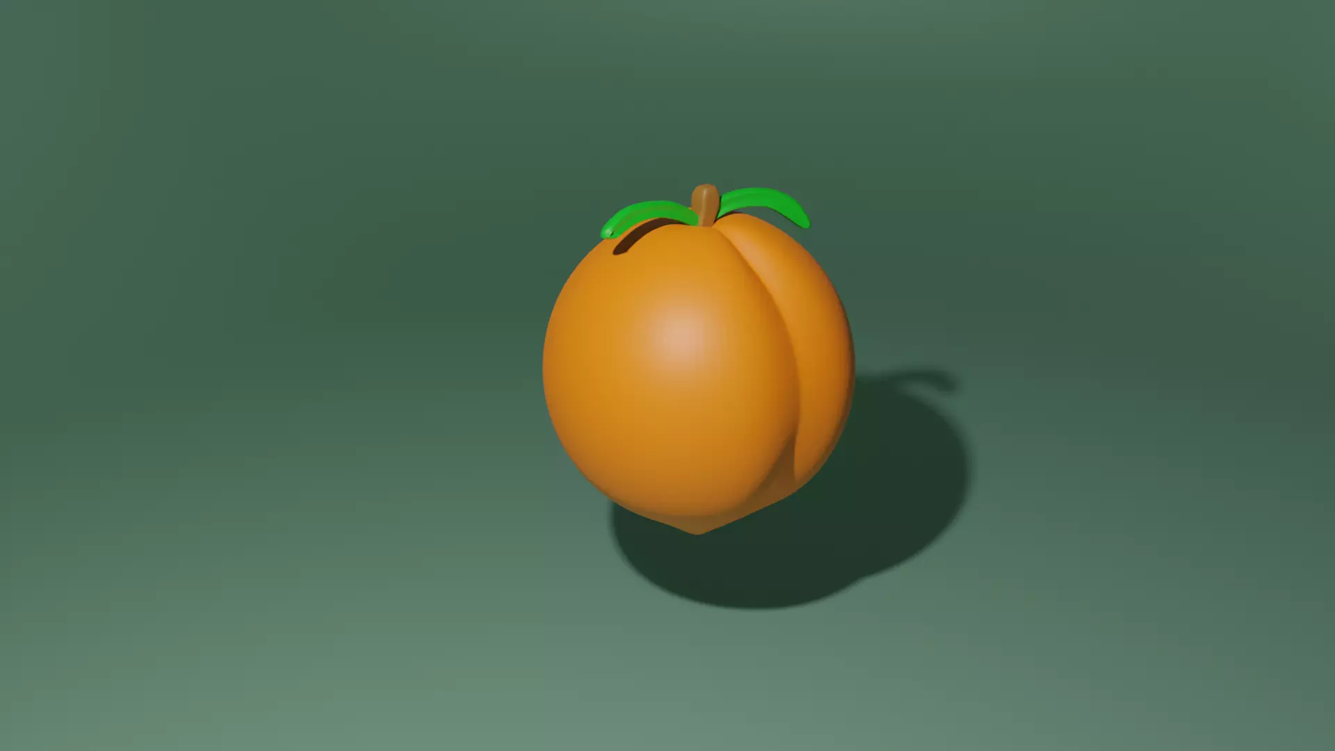 Peach  Free low-poly 3D model_0