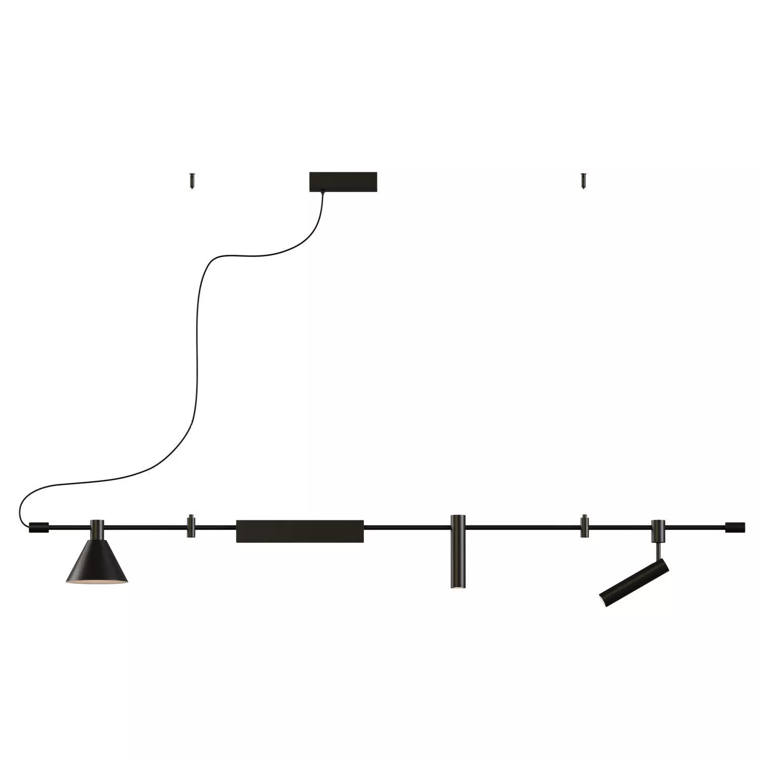 Horizontal Linear LED Pendant Lamp Low-poly 3D model_0