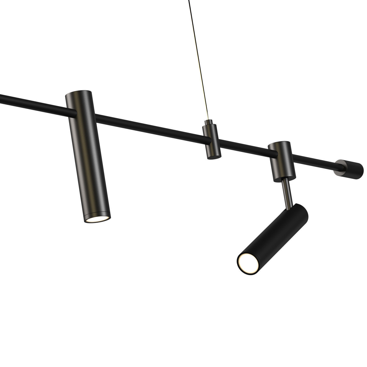 Horizontal Linear LED Pendant Lamp Low-poly 3D model_1
